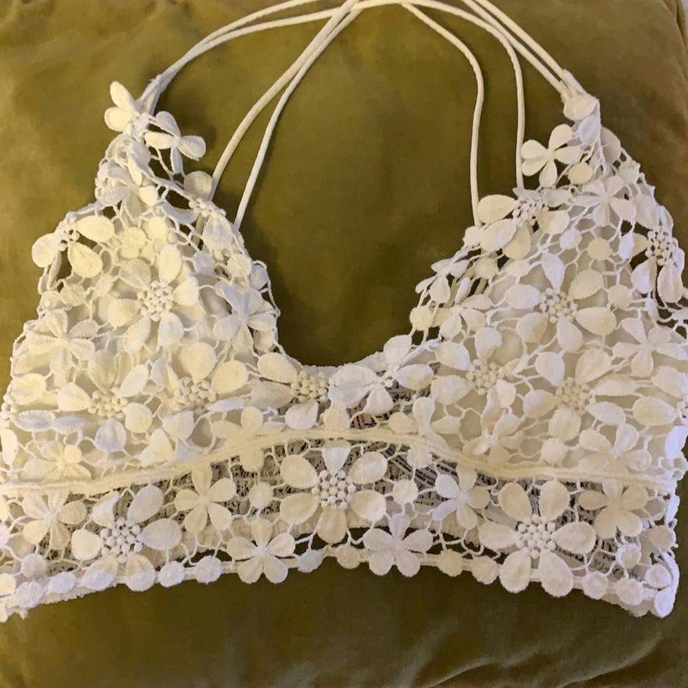 Free People Cream Lace Boho Bralette S